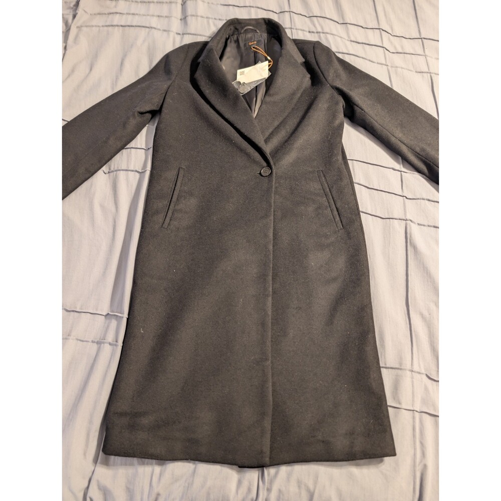 NWT Quince Italian Wool Classic Single Breasted Coat Size Small Black $175